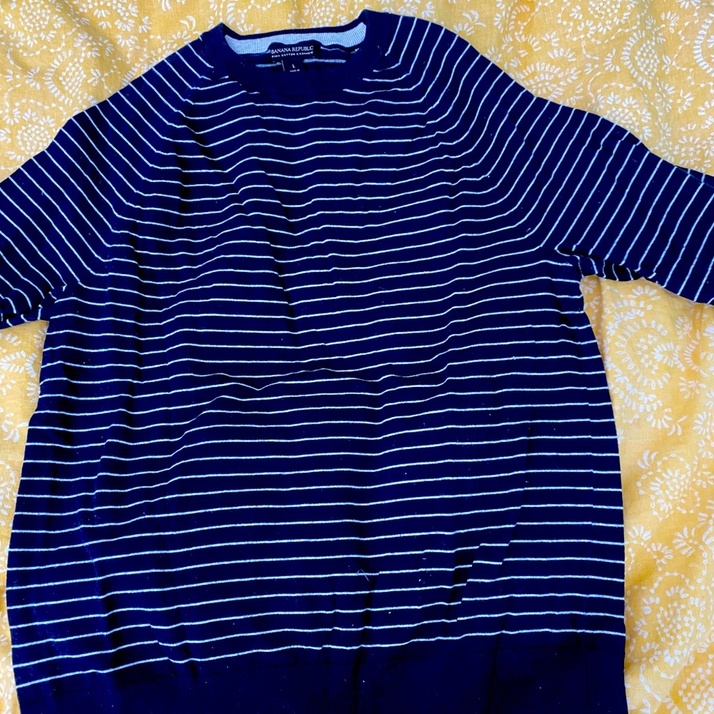 Cotton and cashmere striped sweater